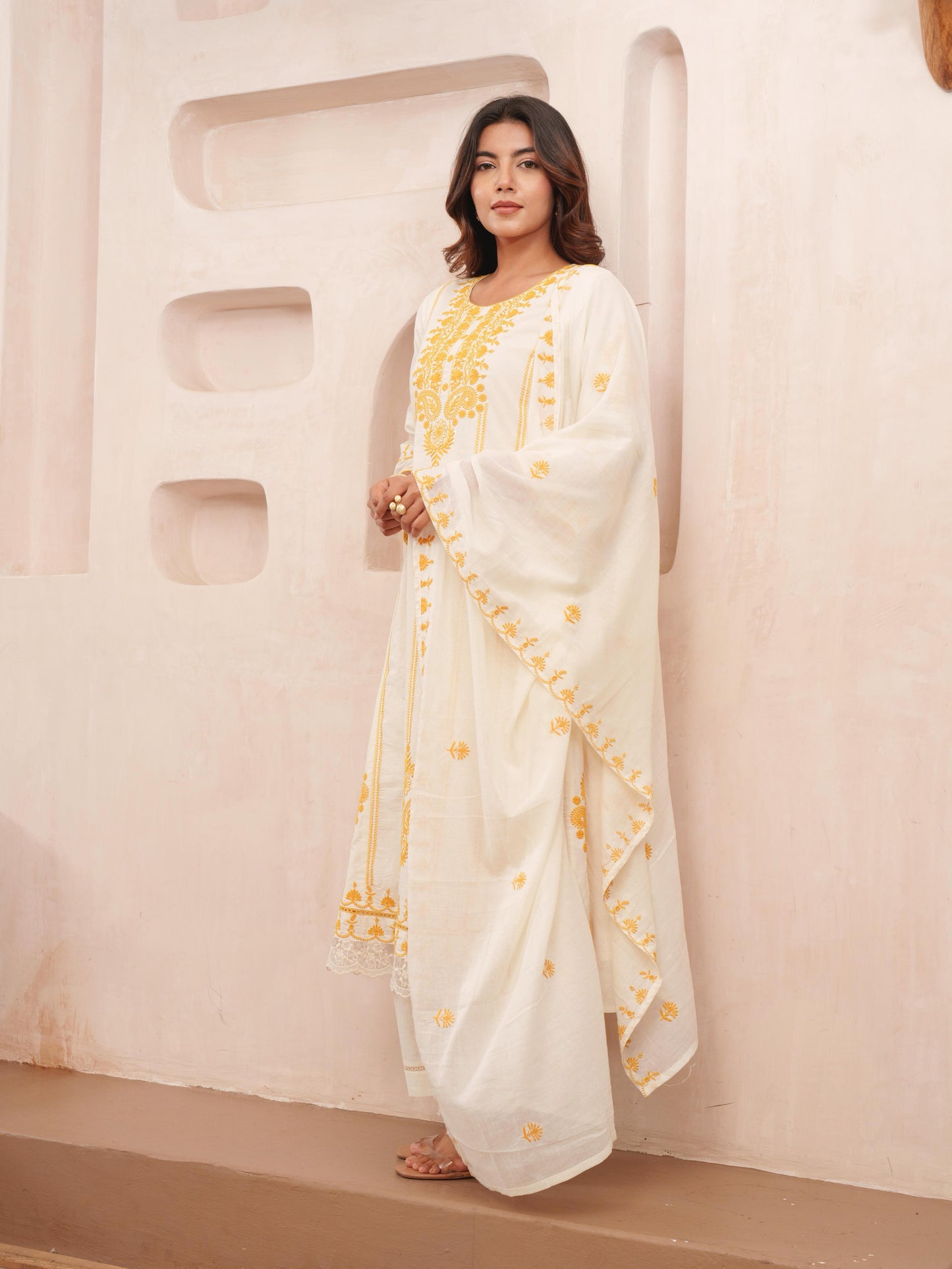 Ivory Cotton Suit Set
