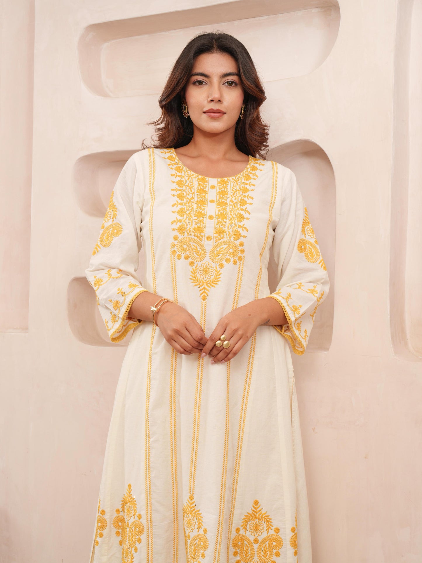 Ivory Cotton Suit Set