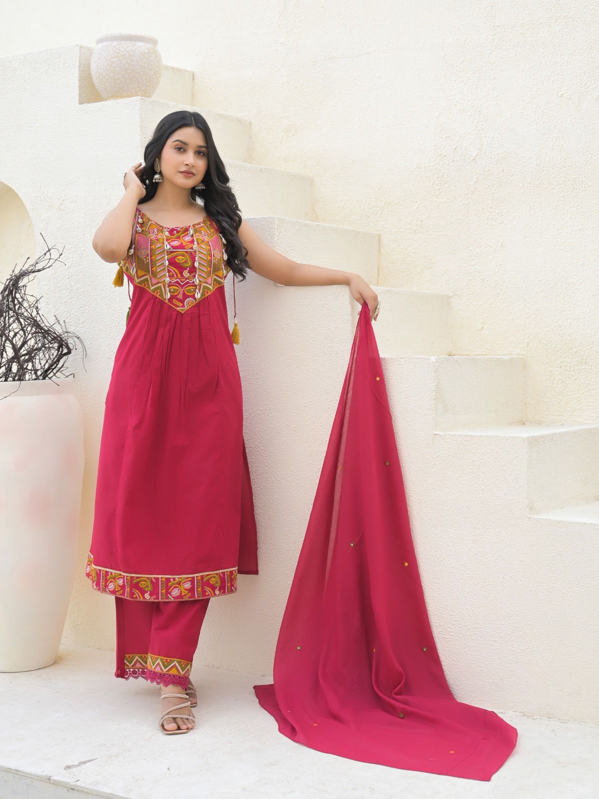 Maroon Embroidered Suit