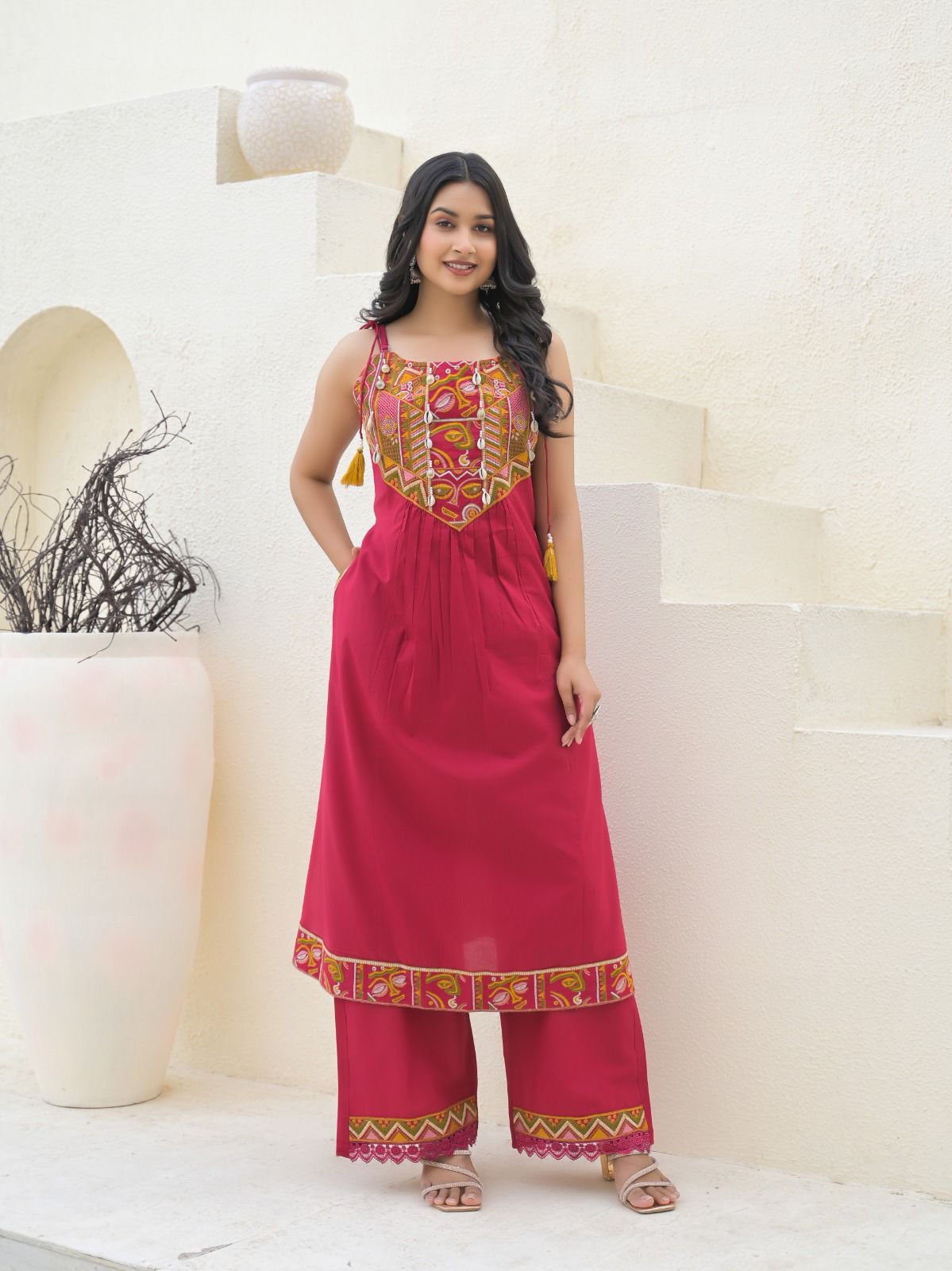 Maroon Embroidered Suit