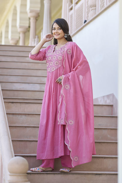 Pink Anarkali-Style Suit