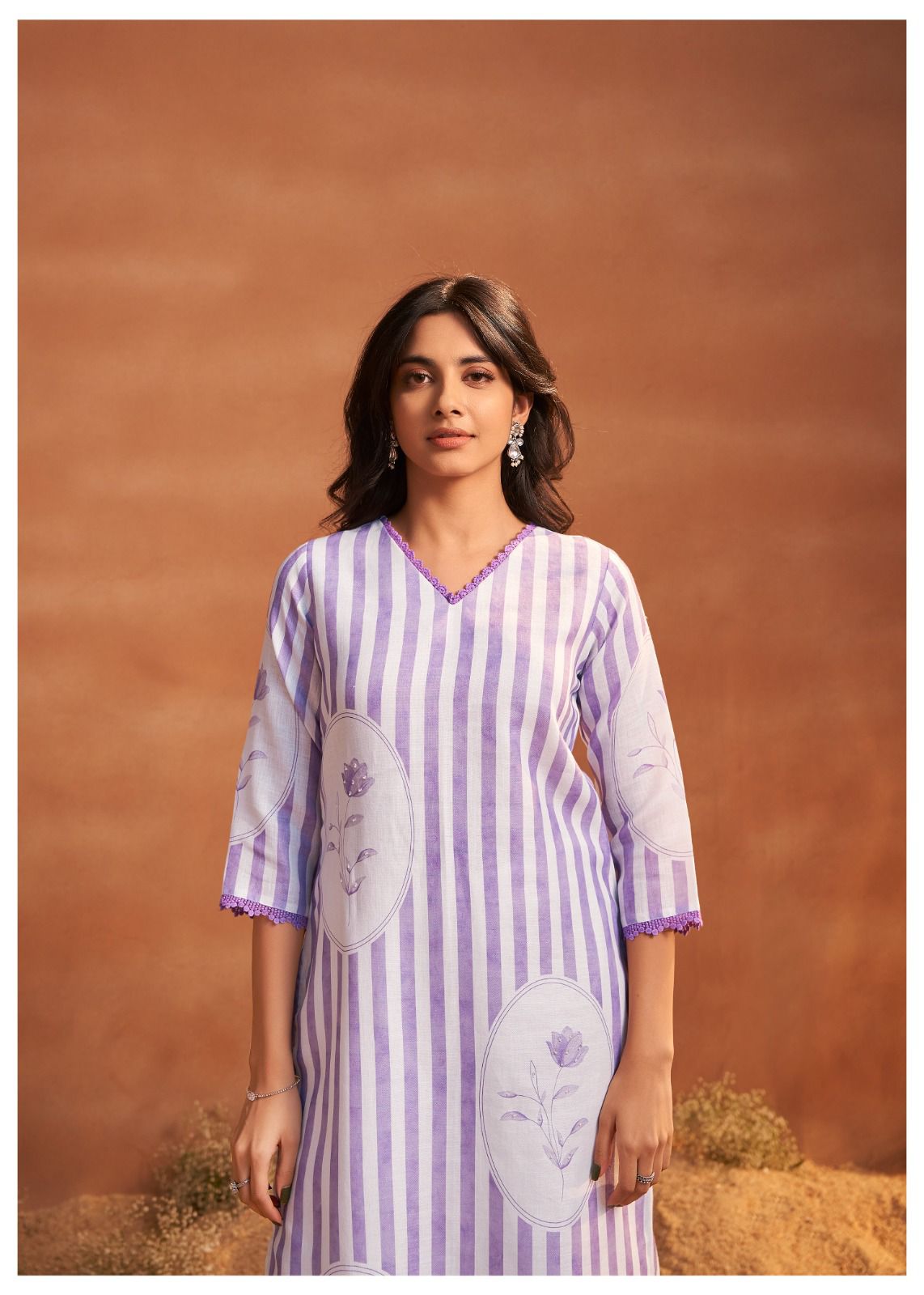 Striped Cotton Suit Set