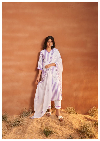Striped Cotton Suit Set