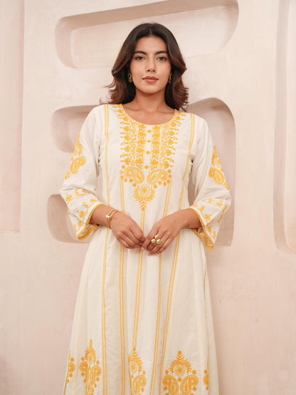 Ivory Cotton Suit Set