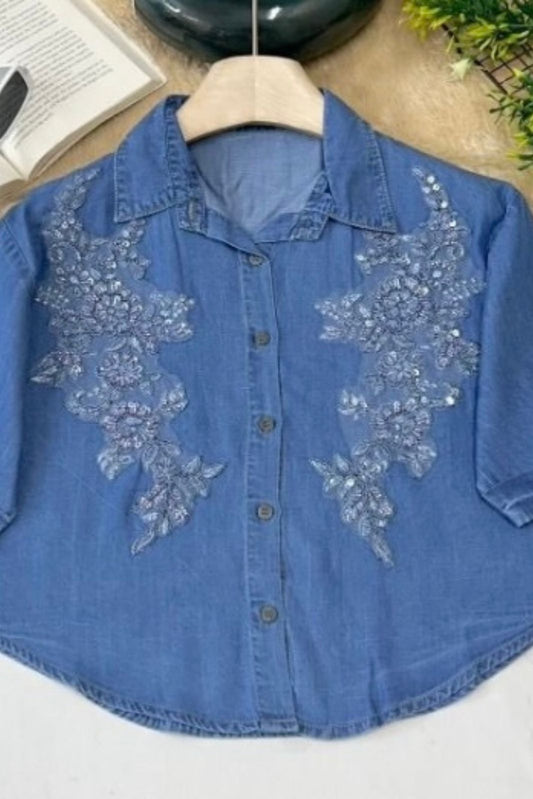 Denim Crop Shirt