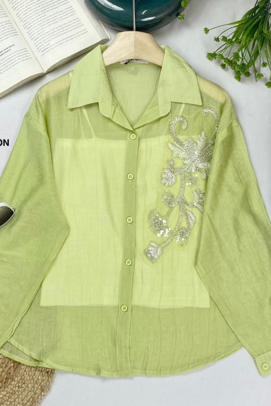Light Parrot Green Shirt