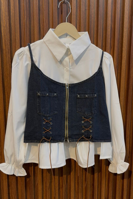 Shirt With Denim Jacket