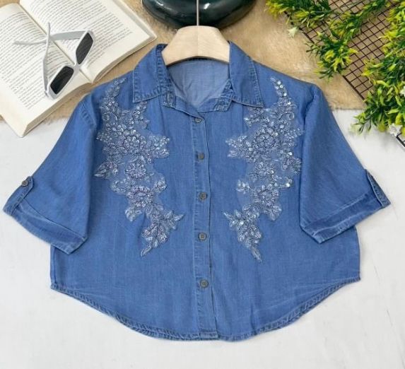 Denim Crop Shirt