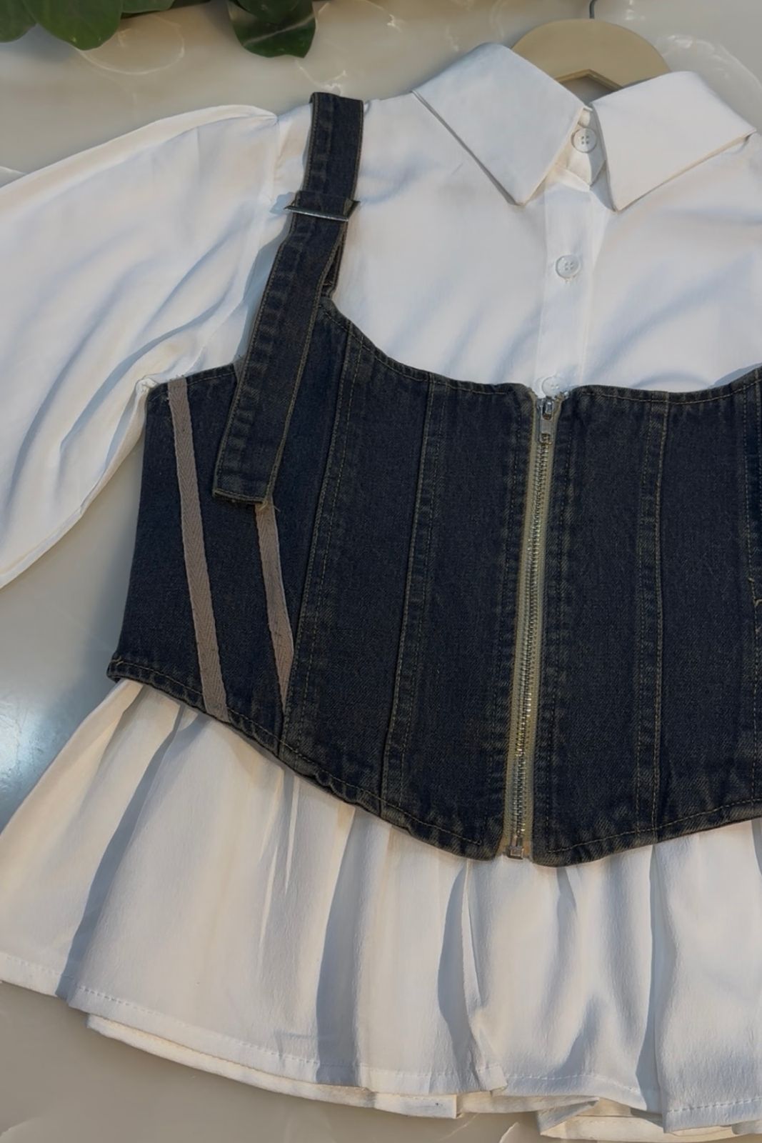 Stylish Grey Denim Top