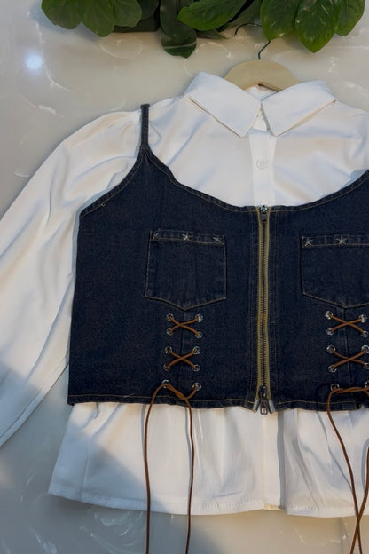 Shirt With Denim Jacket