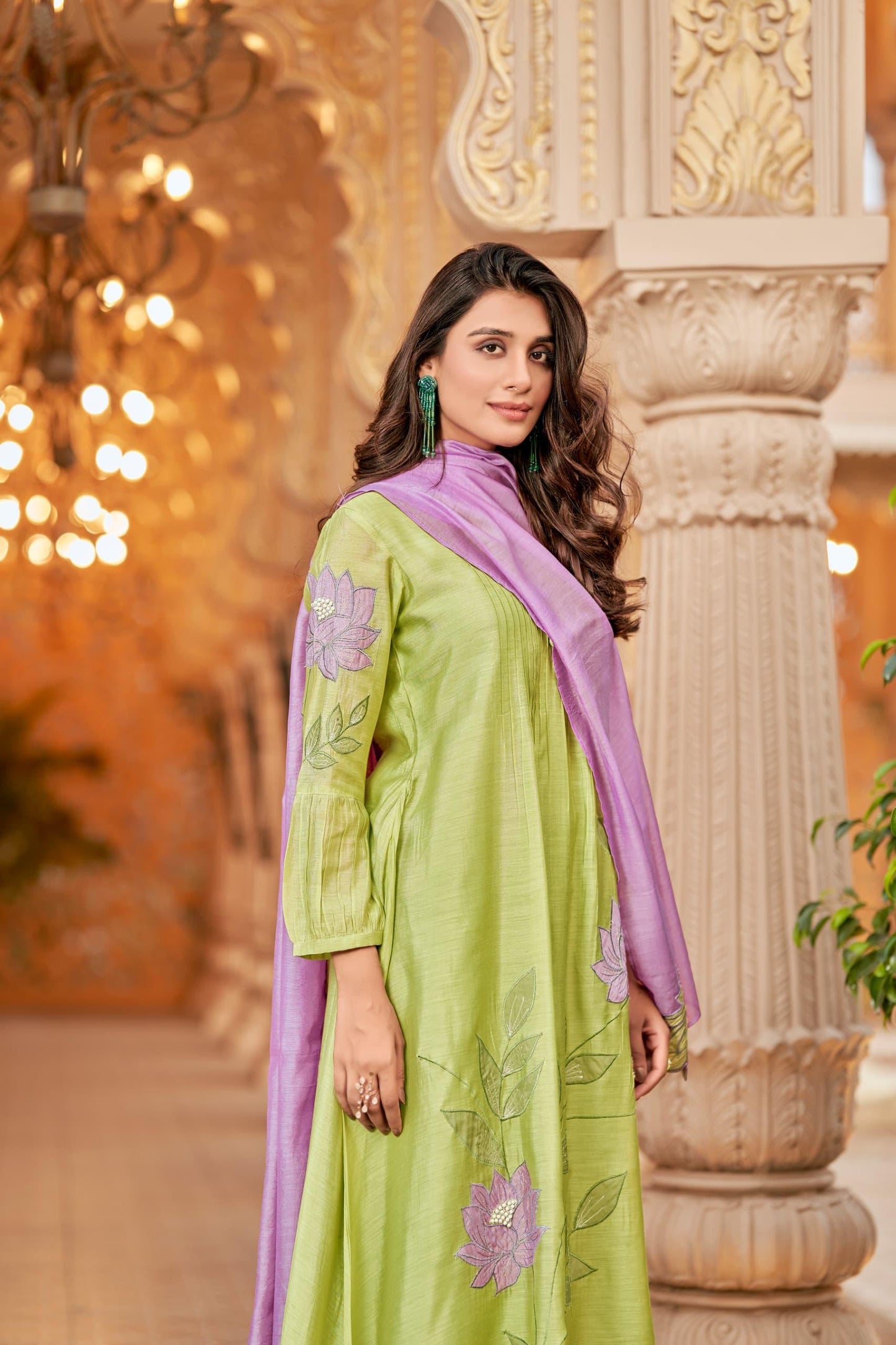 Kesariya Mul Chanderi Suit