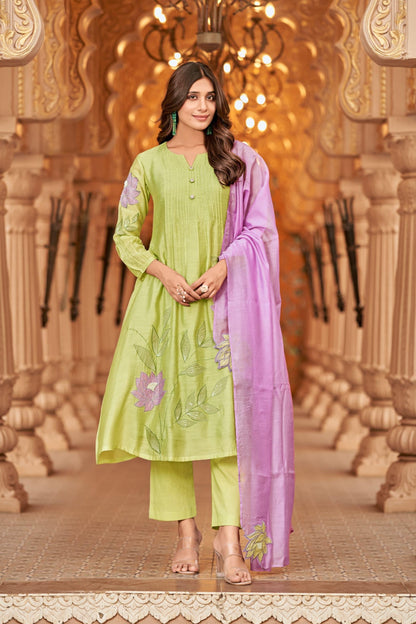 Kesariya Mul Chanderi Suit