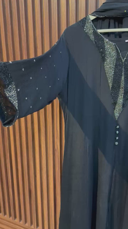 Mubarak Black Front cut suit